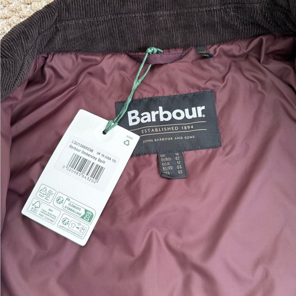 Barbour Quilted Jacket in Deep Plum